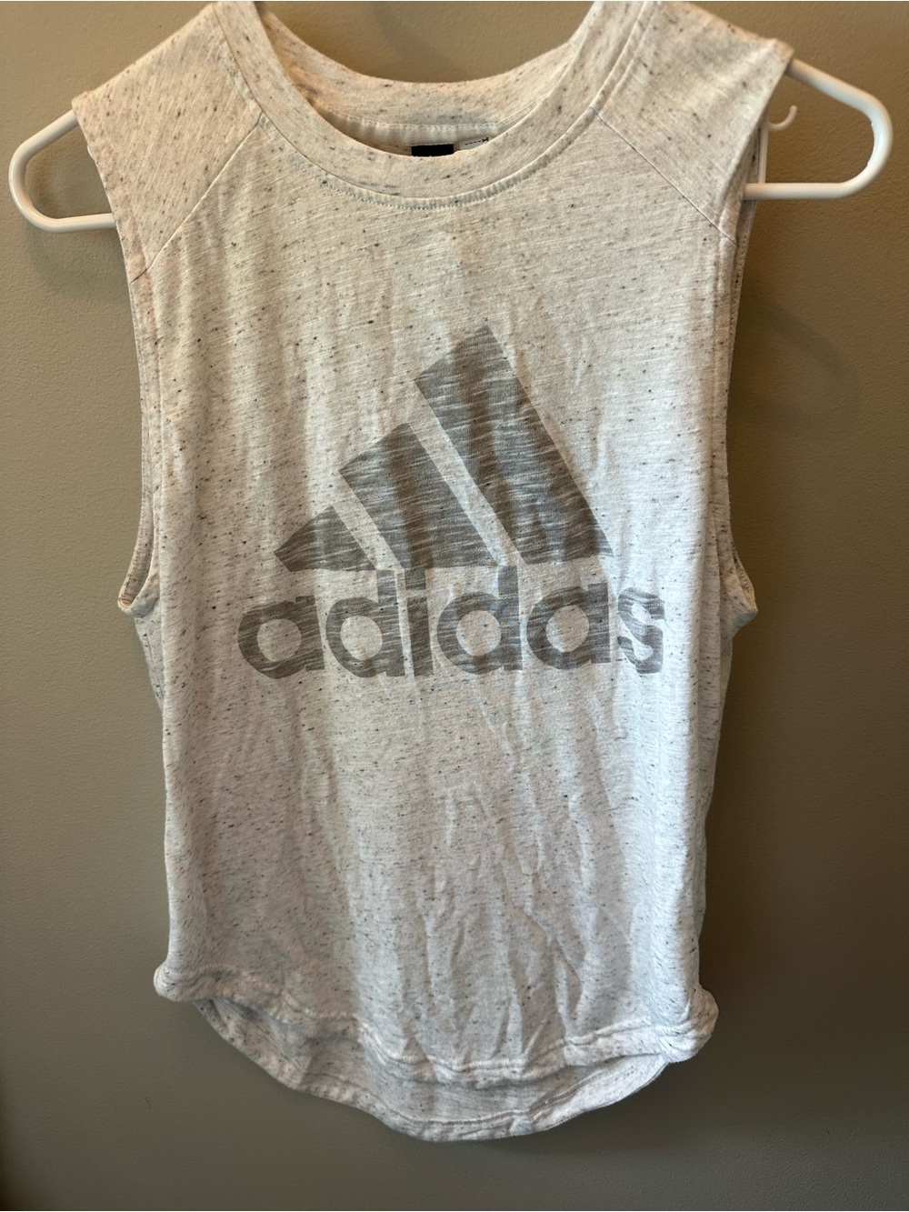 Adidas Light Heather Gray Sleeveless Logo Tank